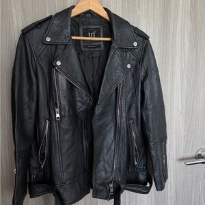 Zara Women's Black Leather Biker Jacket